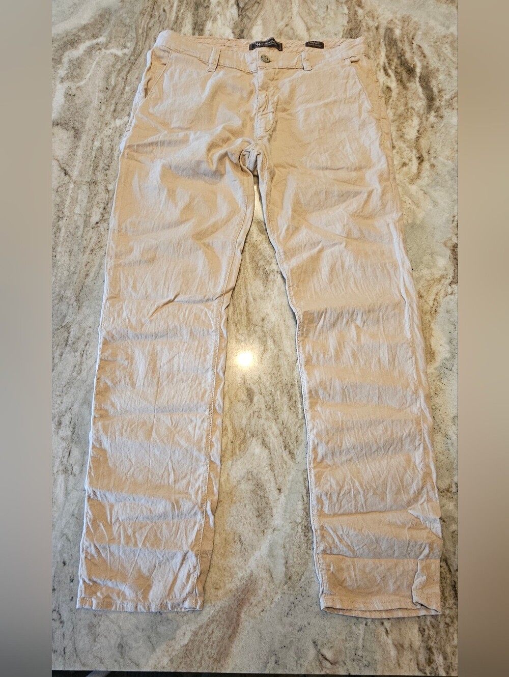 Heritage Men's Khaki/Tan Casual Linen/Cotton Pants